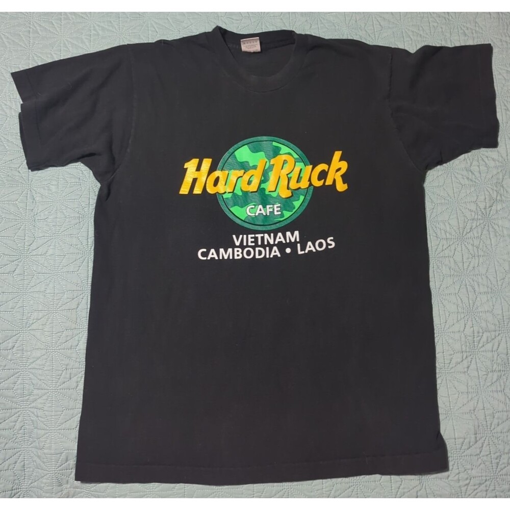 Hard Ruck (Rock) Cafe Men's Single Stitch Vintage Black T-Shirt Sz L Vietnam
